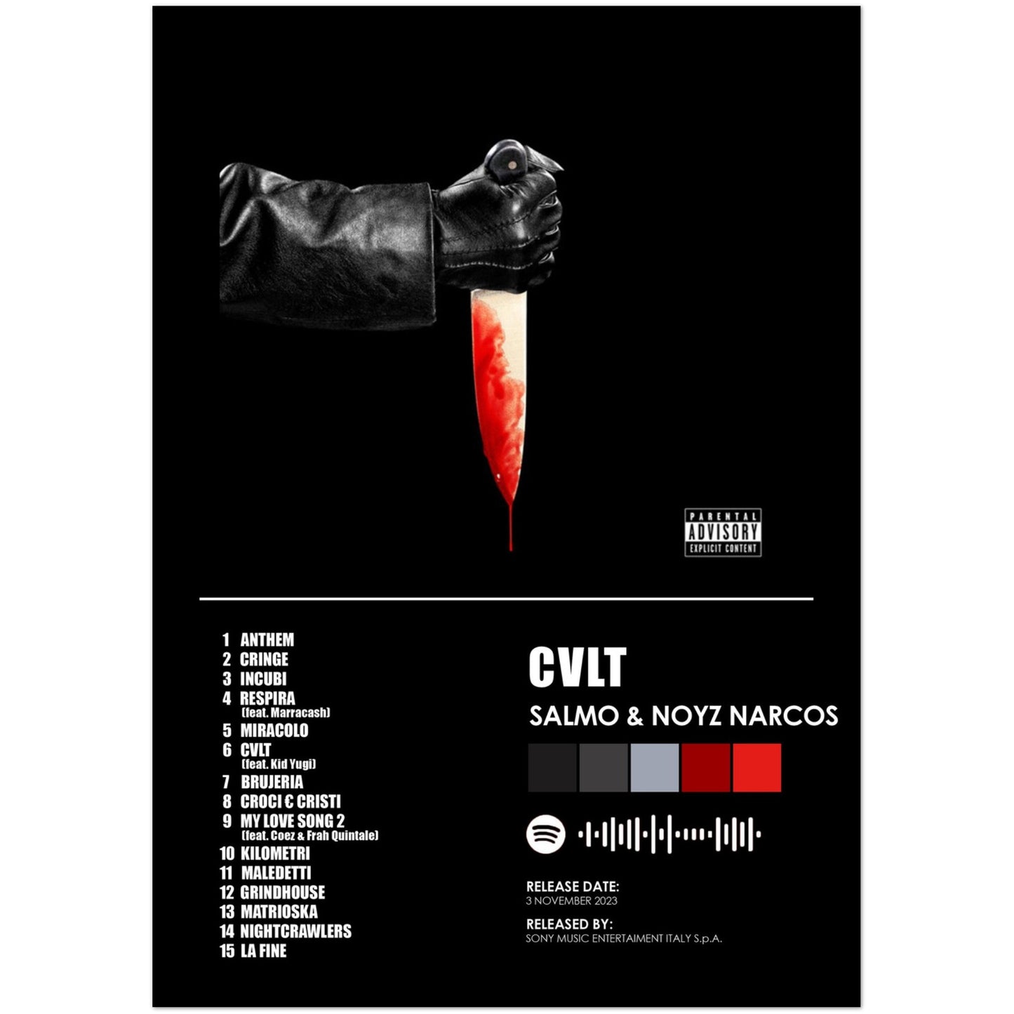 Poster album "CVLT" (Salmo & Noyz Narcos)