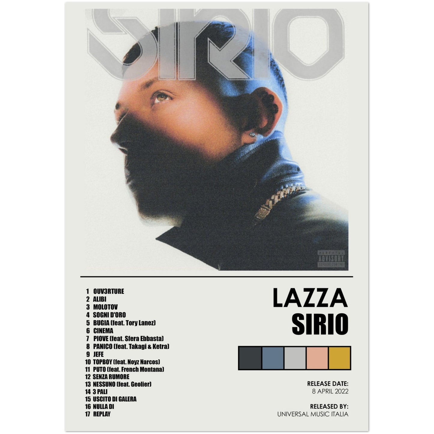 Poster album "Sirio" (Lazza)