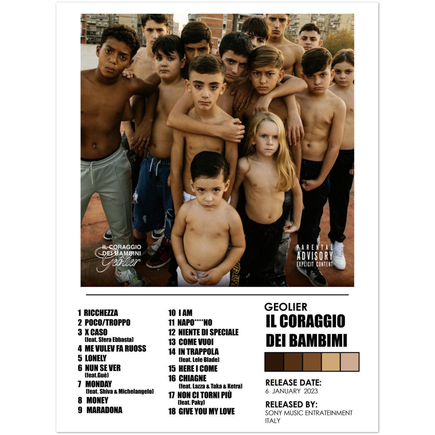 Poster album "il coraggio dei bambini" (Geolier)