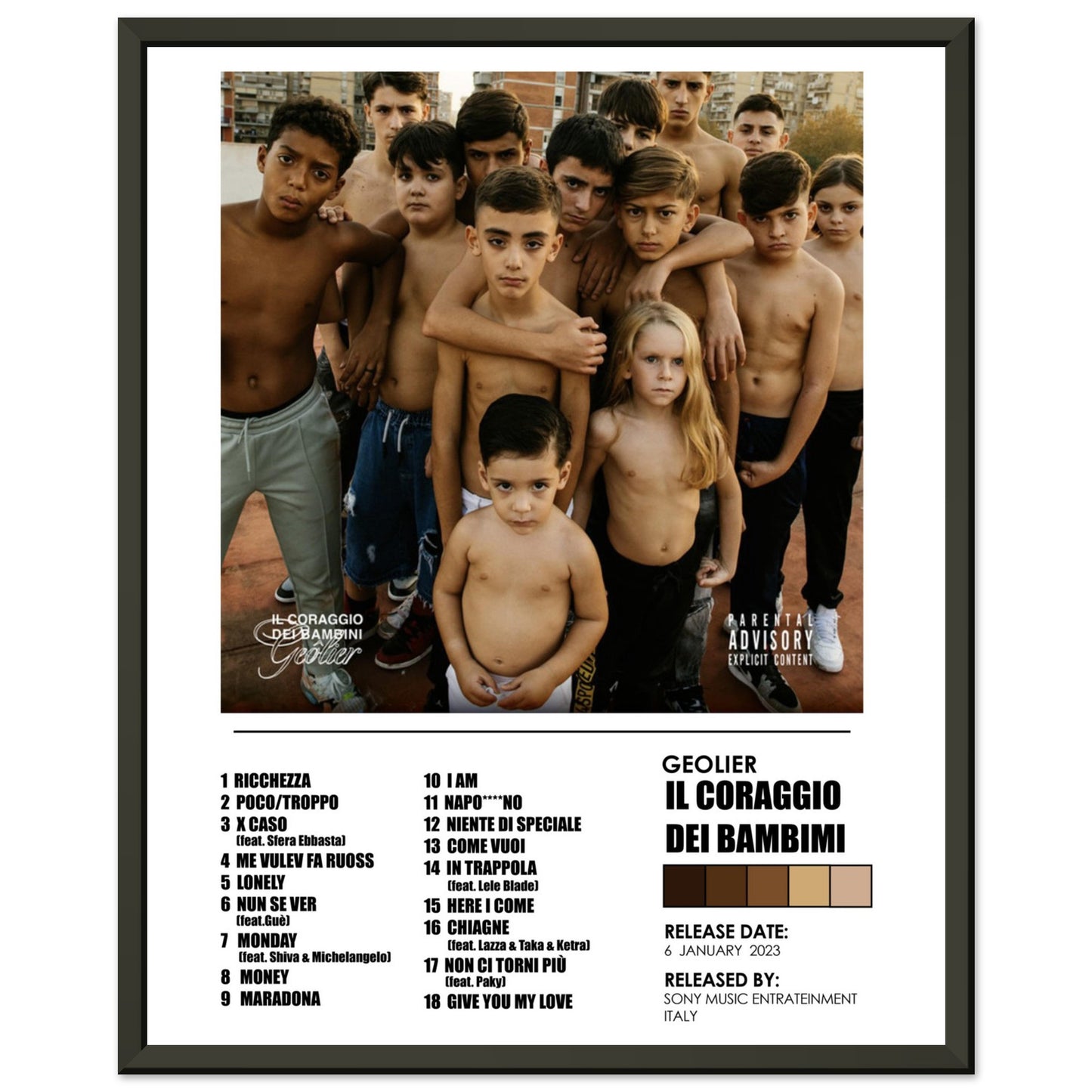 Poster album "il coraggio dei bambini" (Geolier)