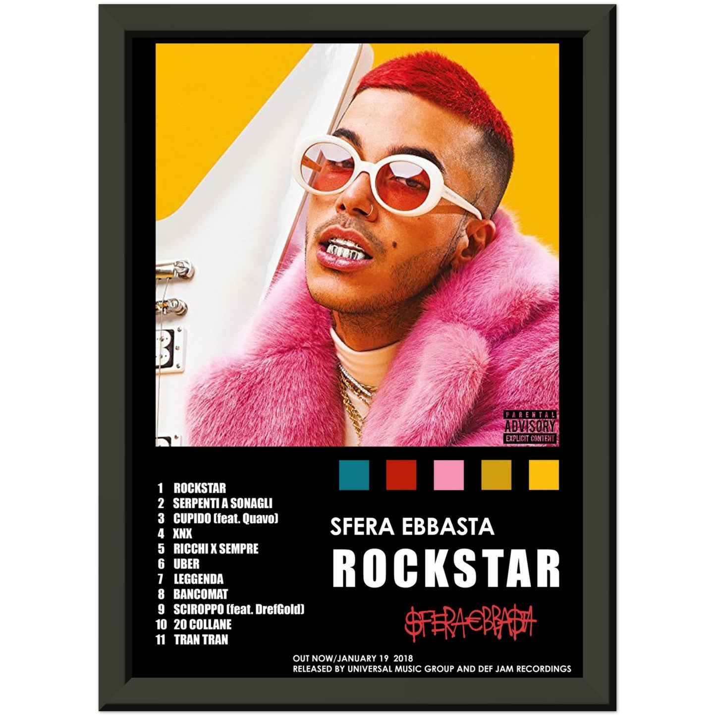Poster album "Rockstar" (Sfera Ebbasta)