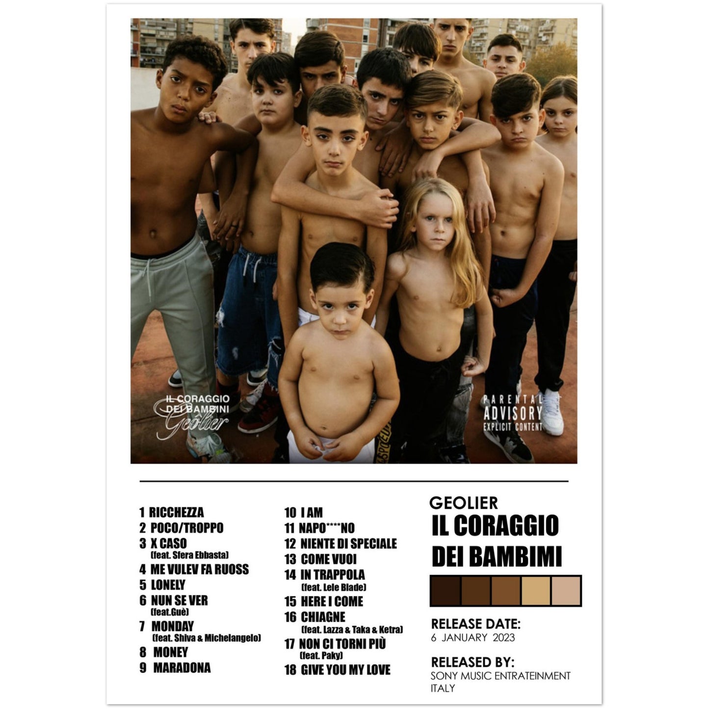 Poster album "il coraggio dei bambini" (Geolier)