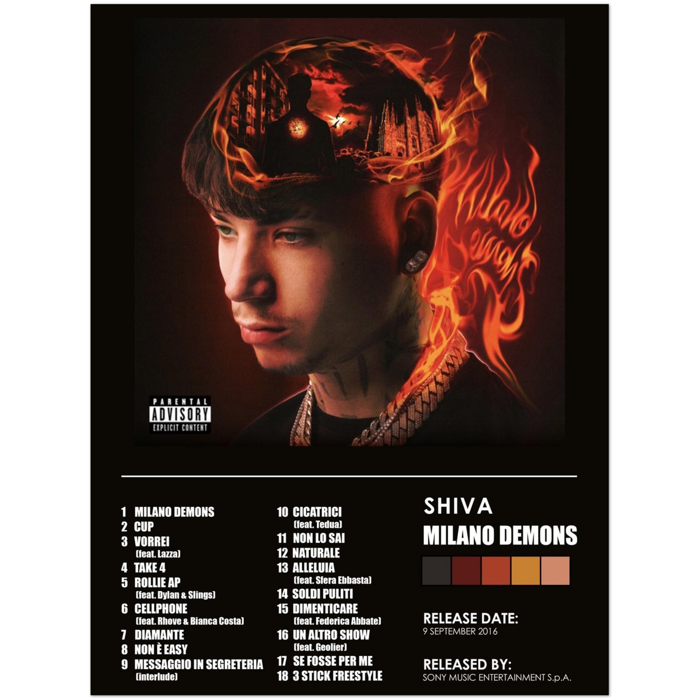 Poster album "Milano Demons" (Shiva)