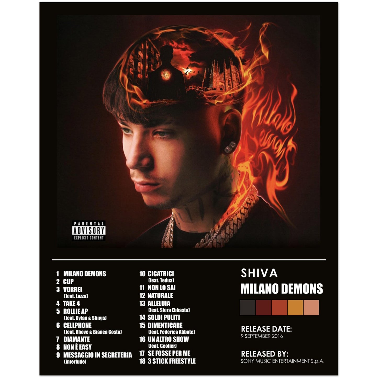 Poster album "Milano Demons" (Shiva)