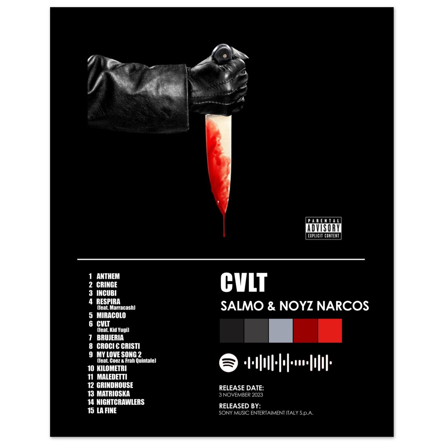Poster album "CVLT" (Salmo & Noyz Narcos)