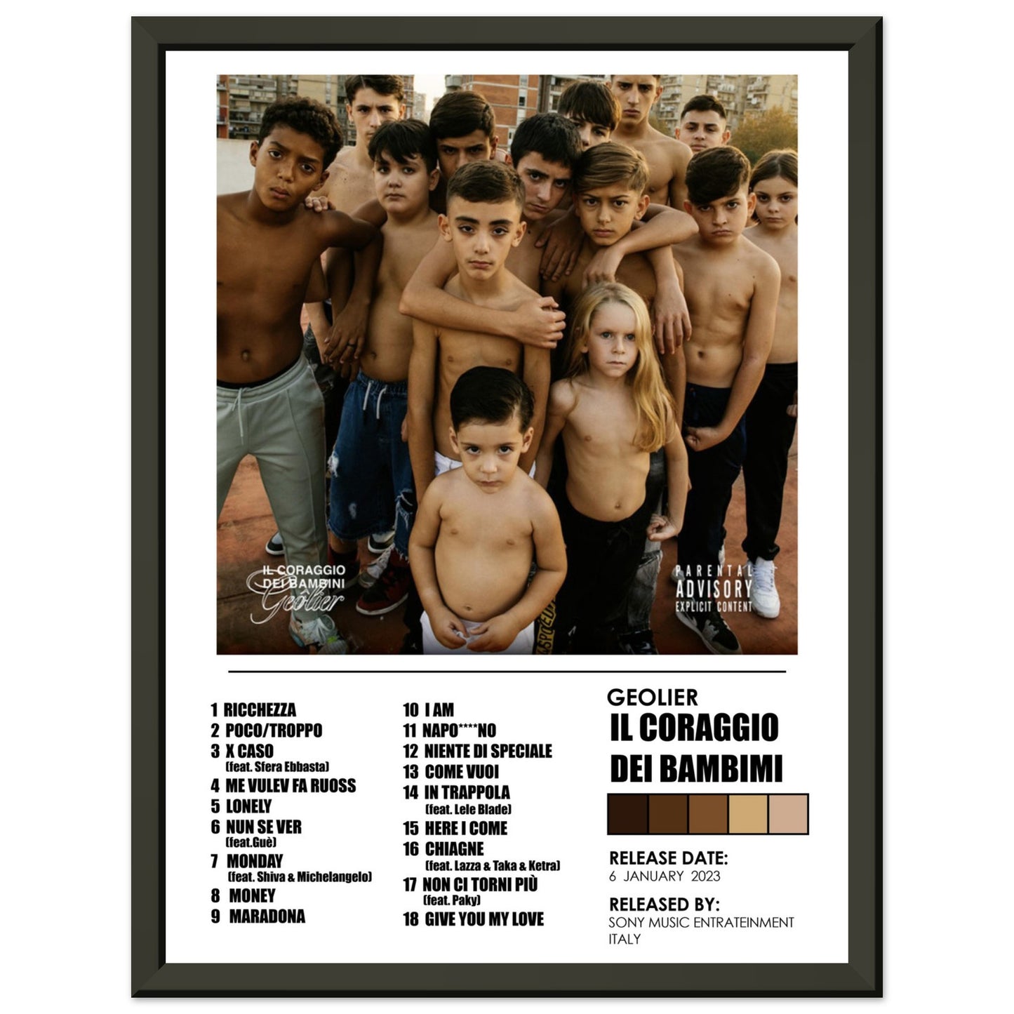 Poster album "il coraggio dei bambini" (Geolier)