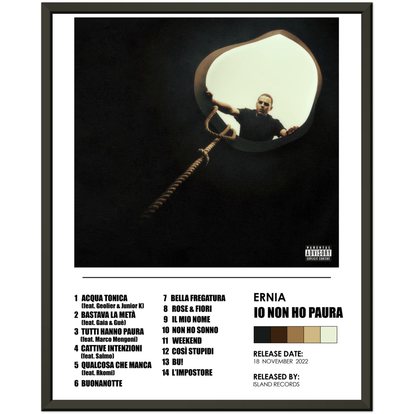 Poster album "Io non ho paura" (Ernia)