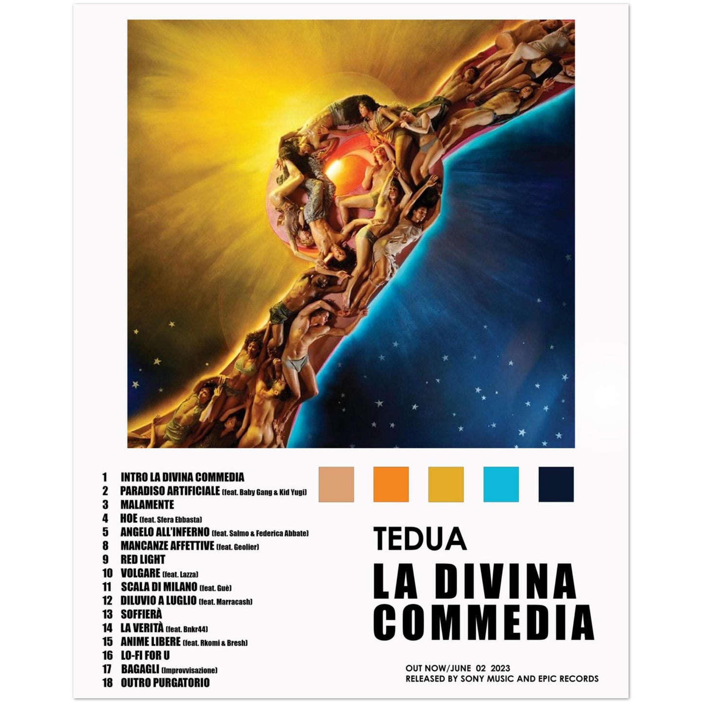 Poster album "La divina commedia" (Tedua)