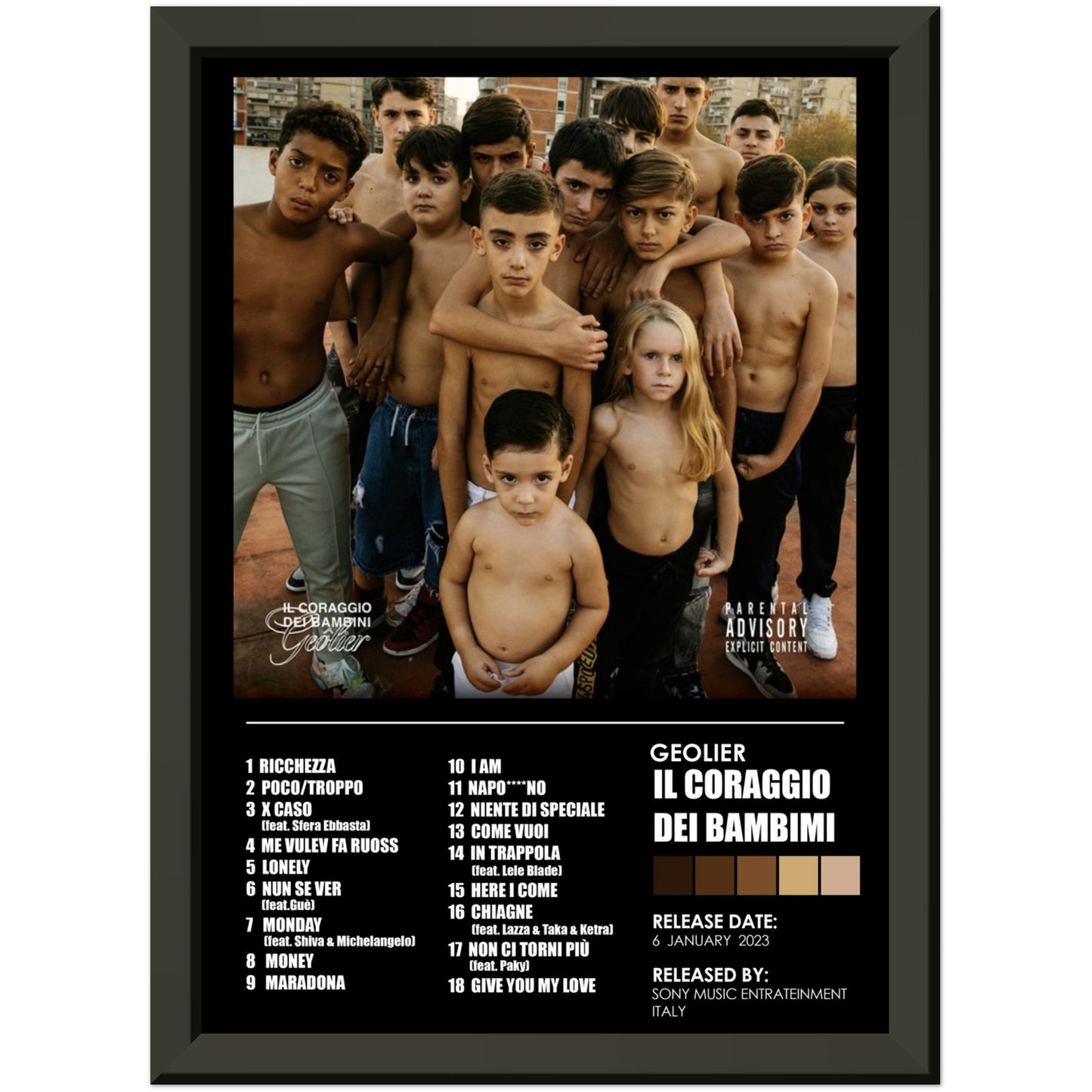 Poster album "il coraggio dei bambini" (Geolier)