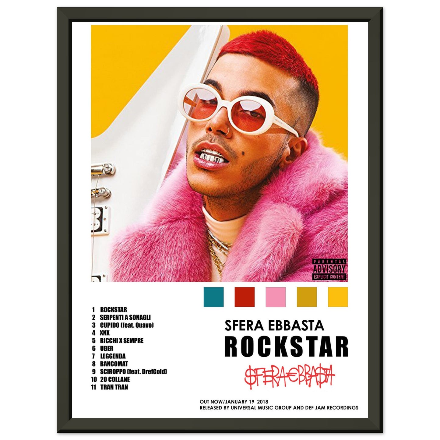 Poster album "Rockstar" (Sfera Ebbasta)