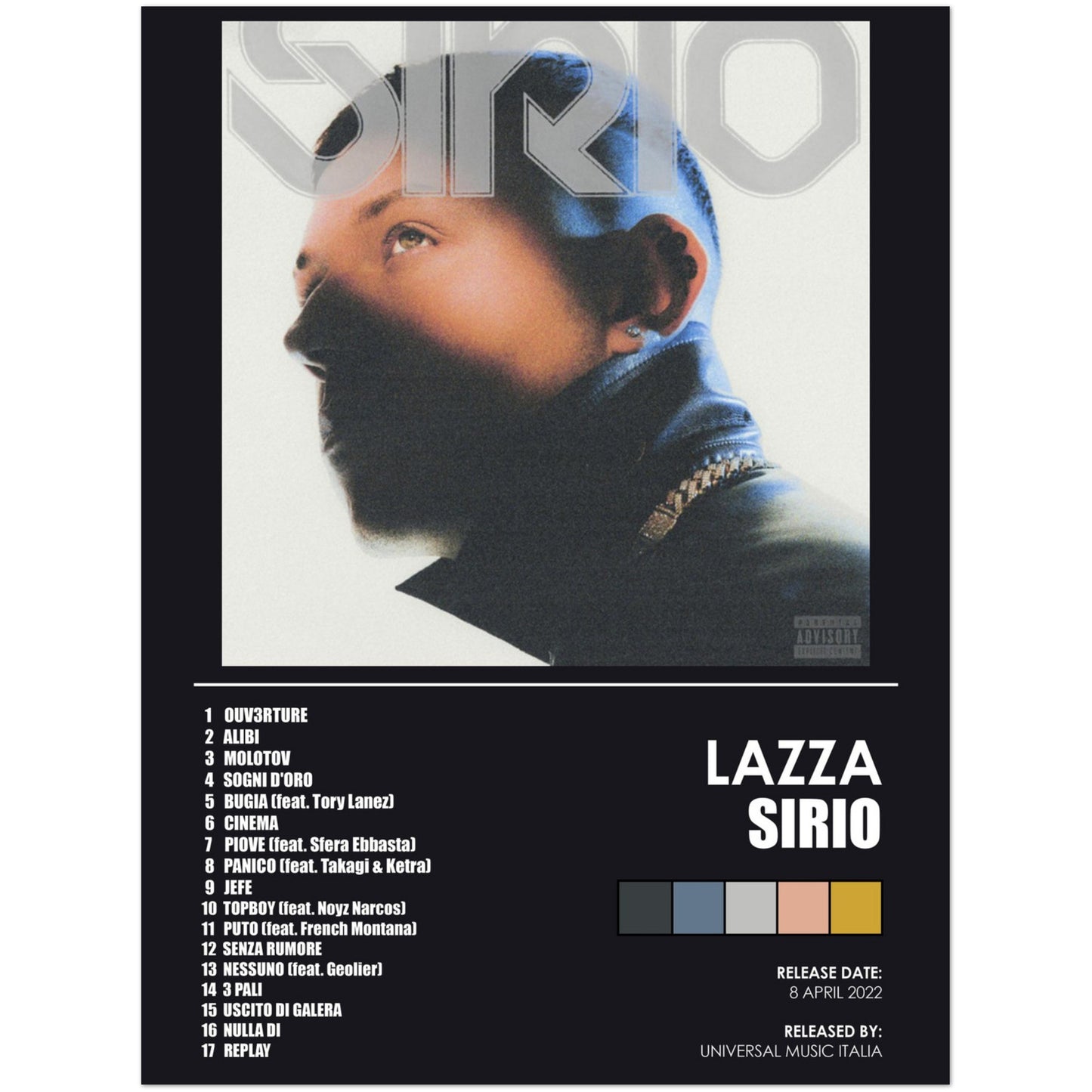 Poster album "Sirio" (Lazza)