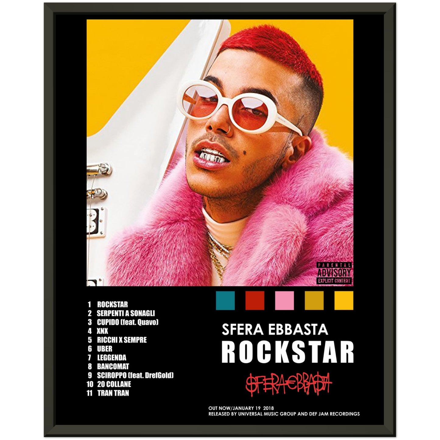 Poster album "Rockstar" (Sfera Ebbasta)