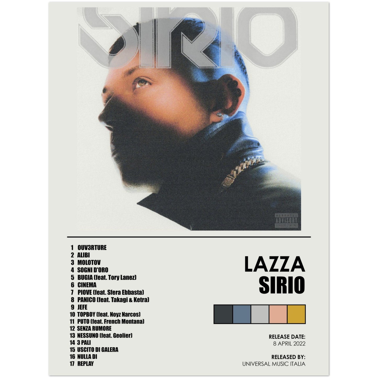 Poster album "Sirio" (Lazza)