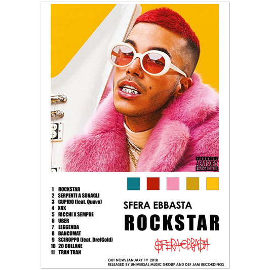 Poster album "Rockstar" (Sfera Ebbasta)