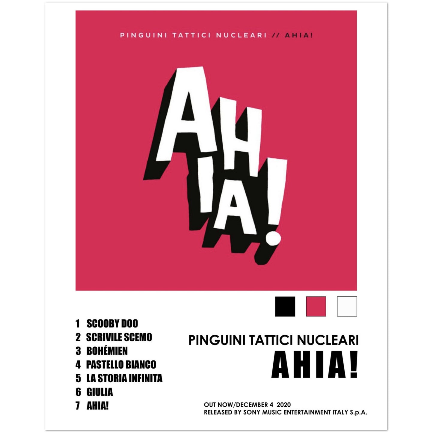 Poster album "Ahia!" (Pinguini tattici nucleari)