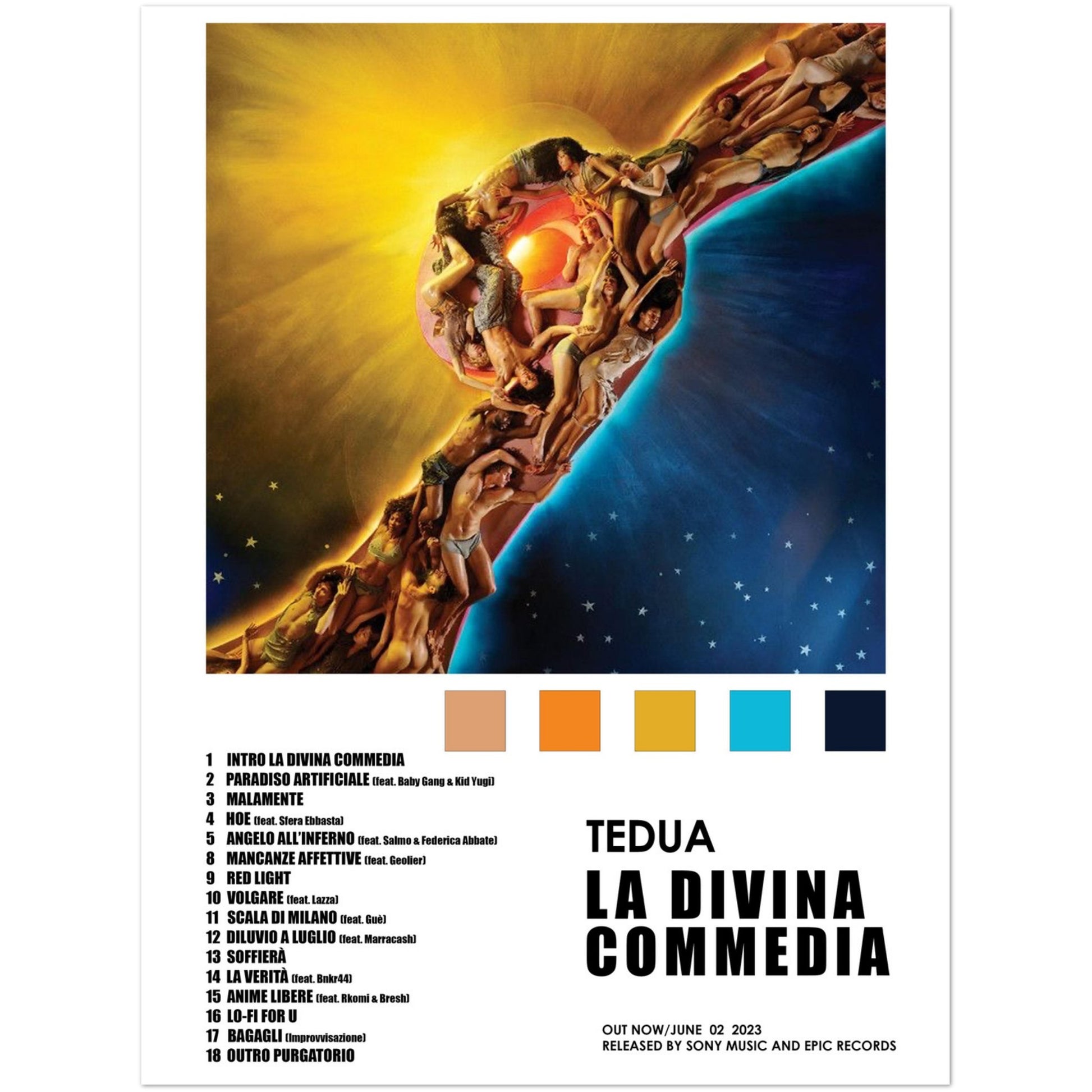 Poster album La divina commedia (Tedua)
