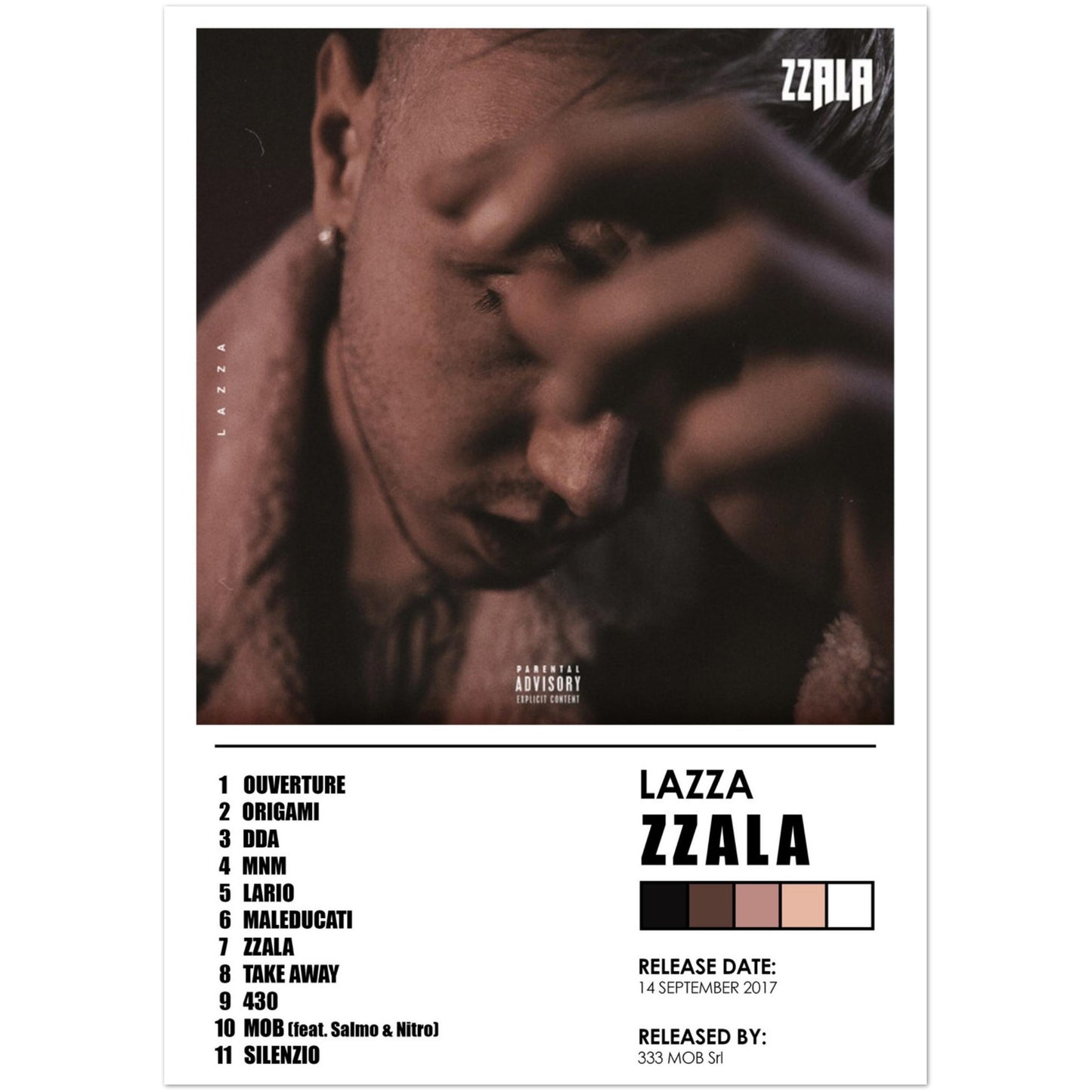 Poster album "Zzala" (Lazza)