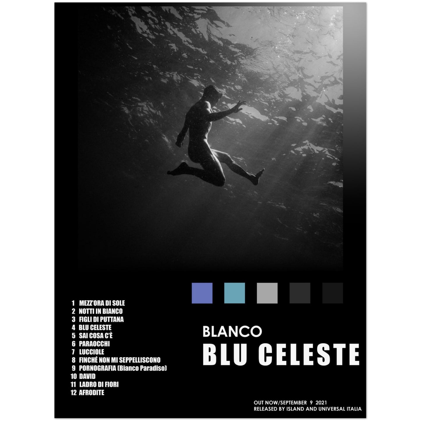 Poster album "Blu celeste" (Blanco)
