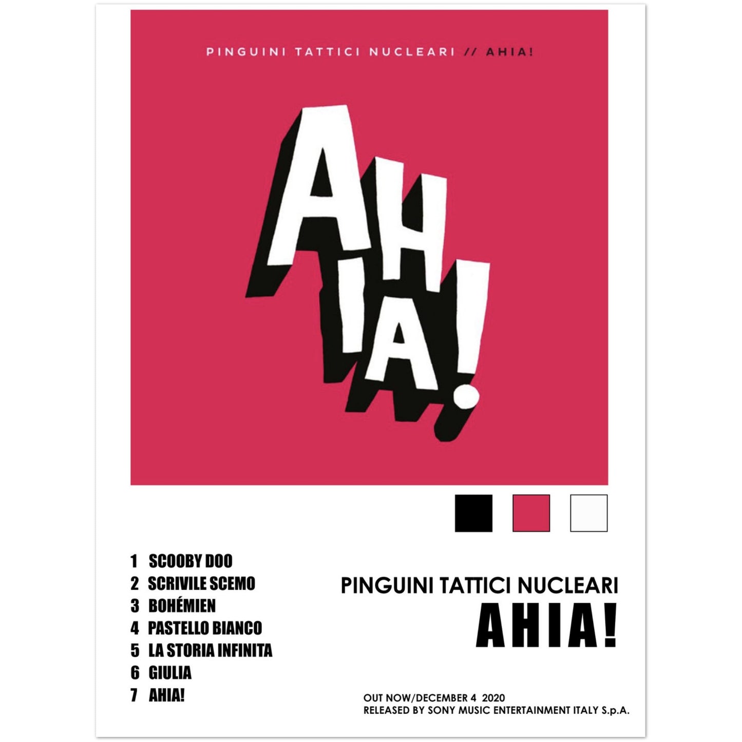 Poster album "Ahia!" (Pinguini tattici nucleari)
