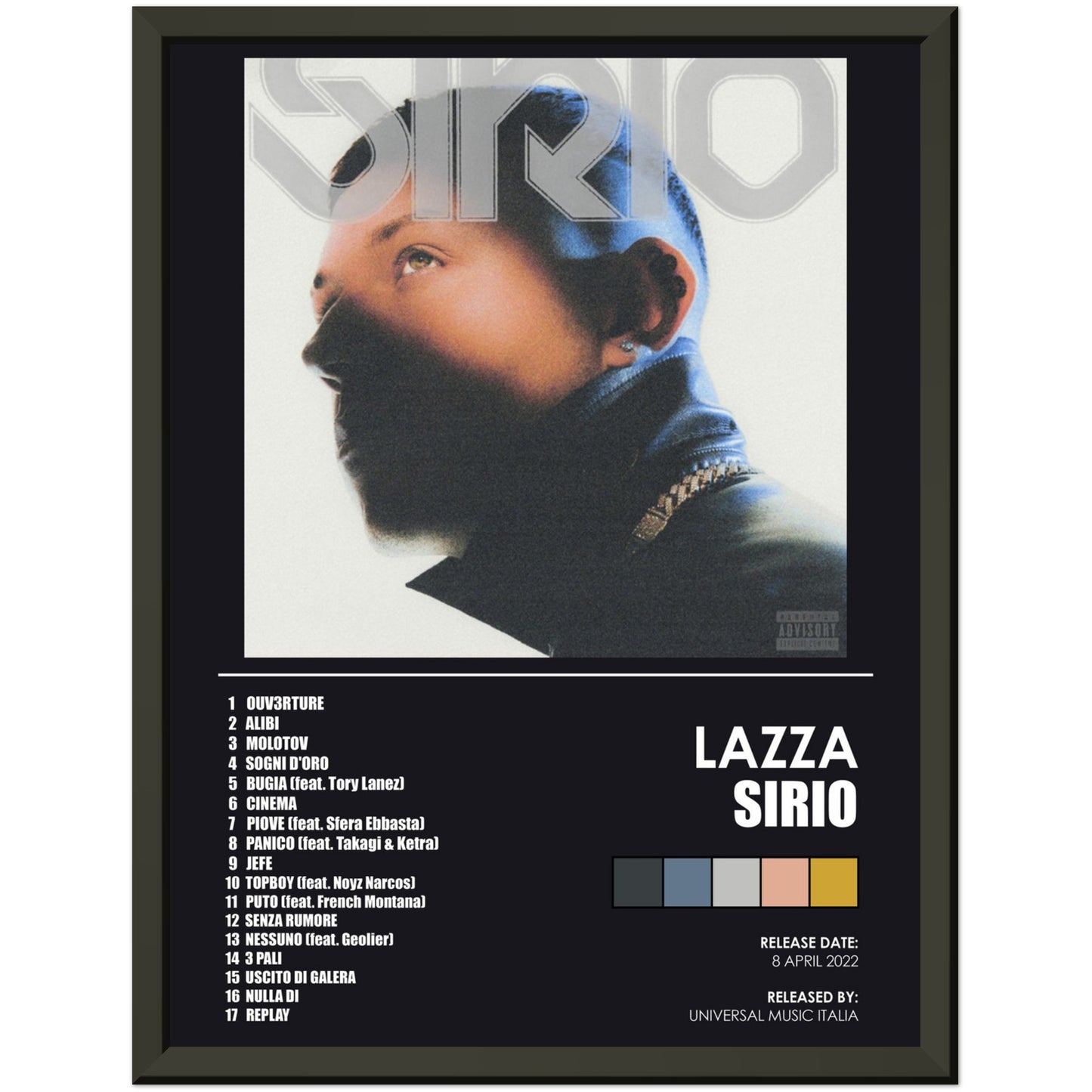 Poster album "Sirio" (Lazza)