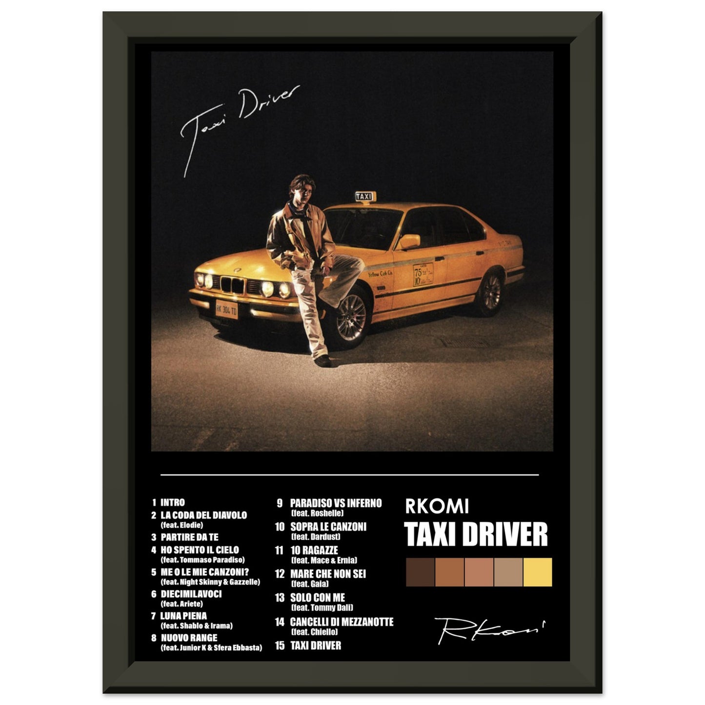 Poster album "Taxi driver" (Rkomi)