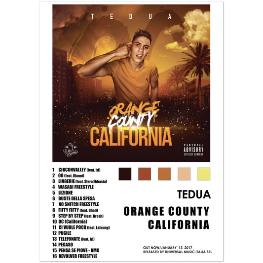 Poster album "Orange county california" (Tedua)
