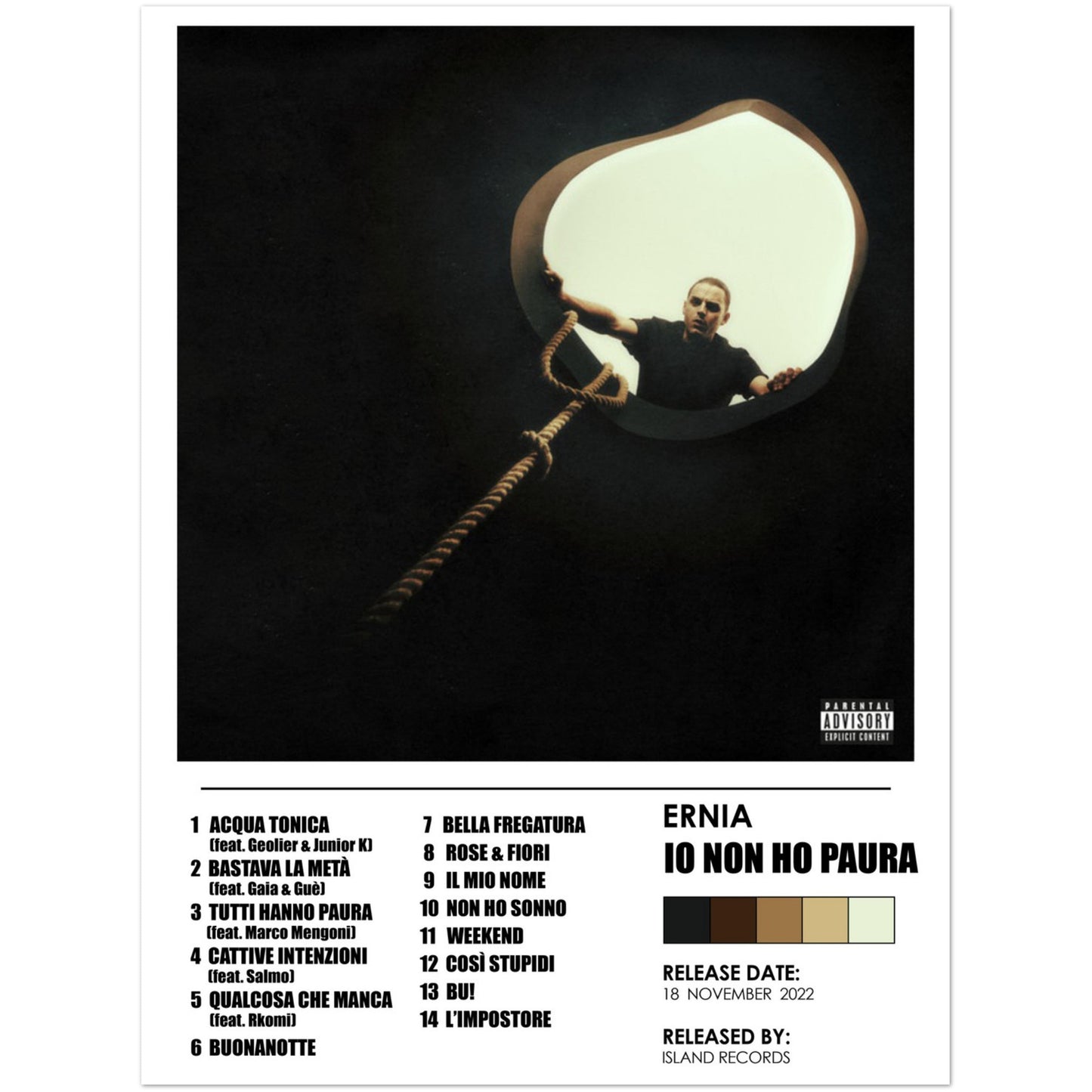 Poster album "Io non ho paura" (Ernia)