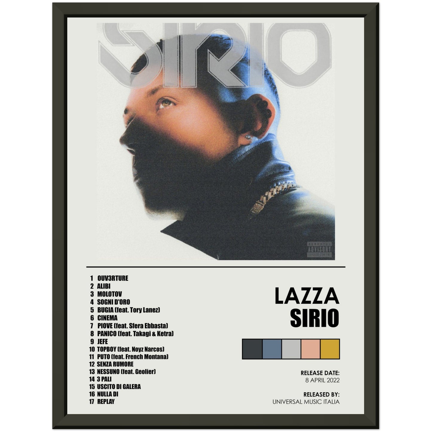 Poster album "Sirio" (Lazza)