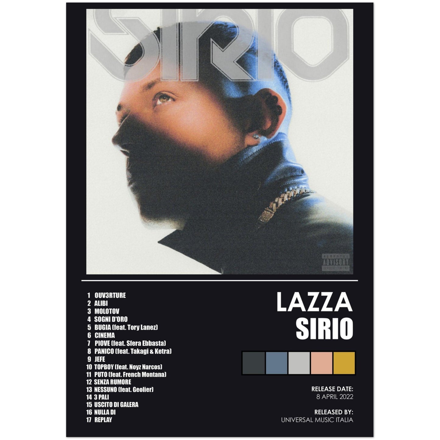 Poster album "Sirio" (Lazza)