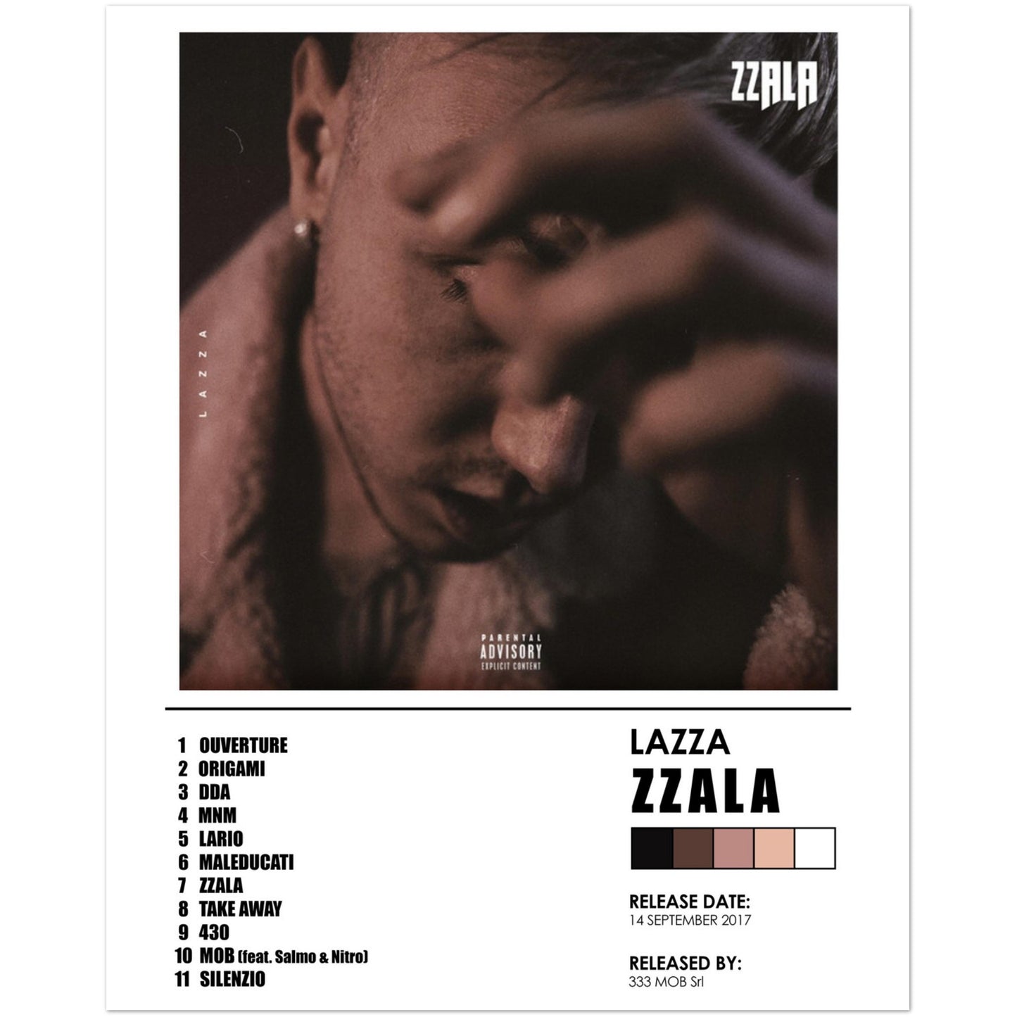 Poster album "Zzala" (Lazza)