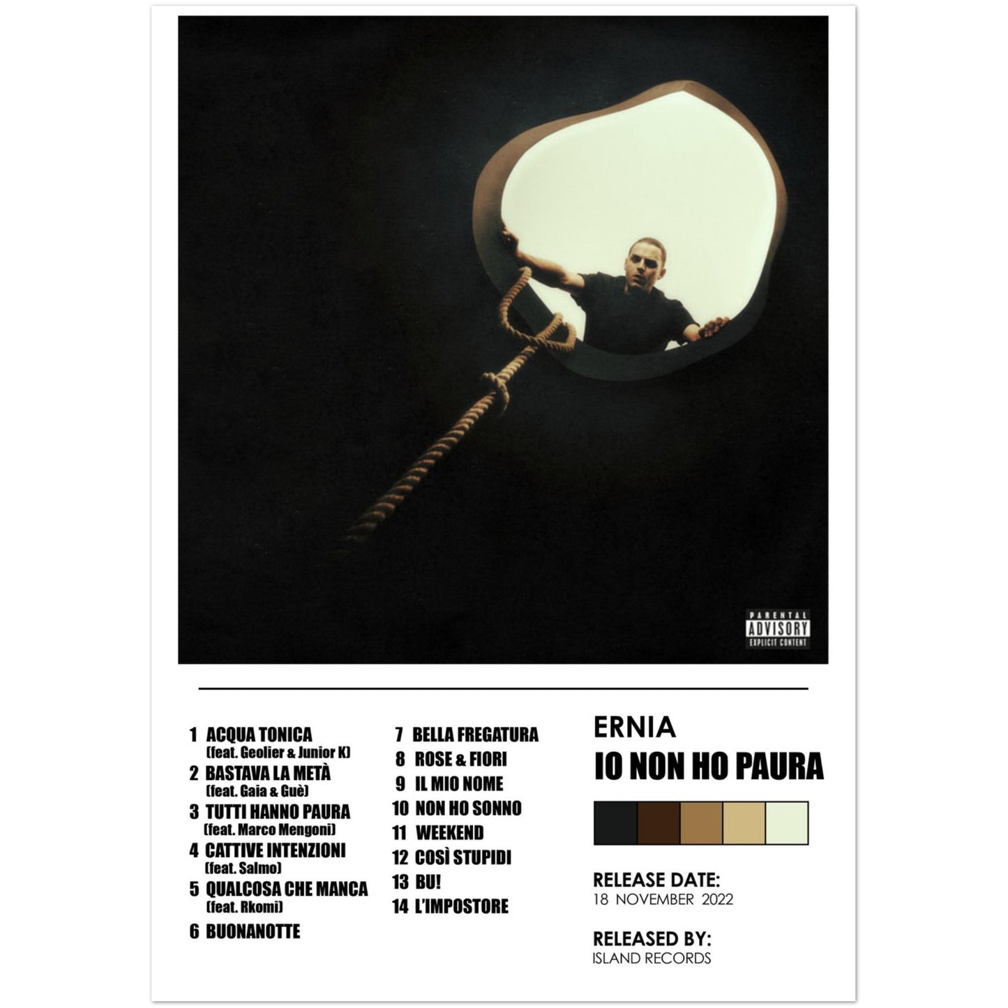 Poster album "Io non ho paura" (Ernia)