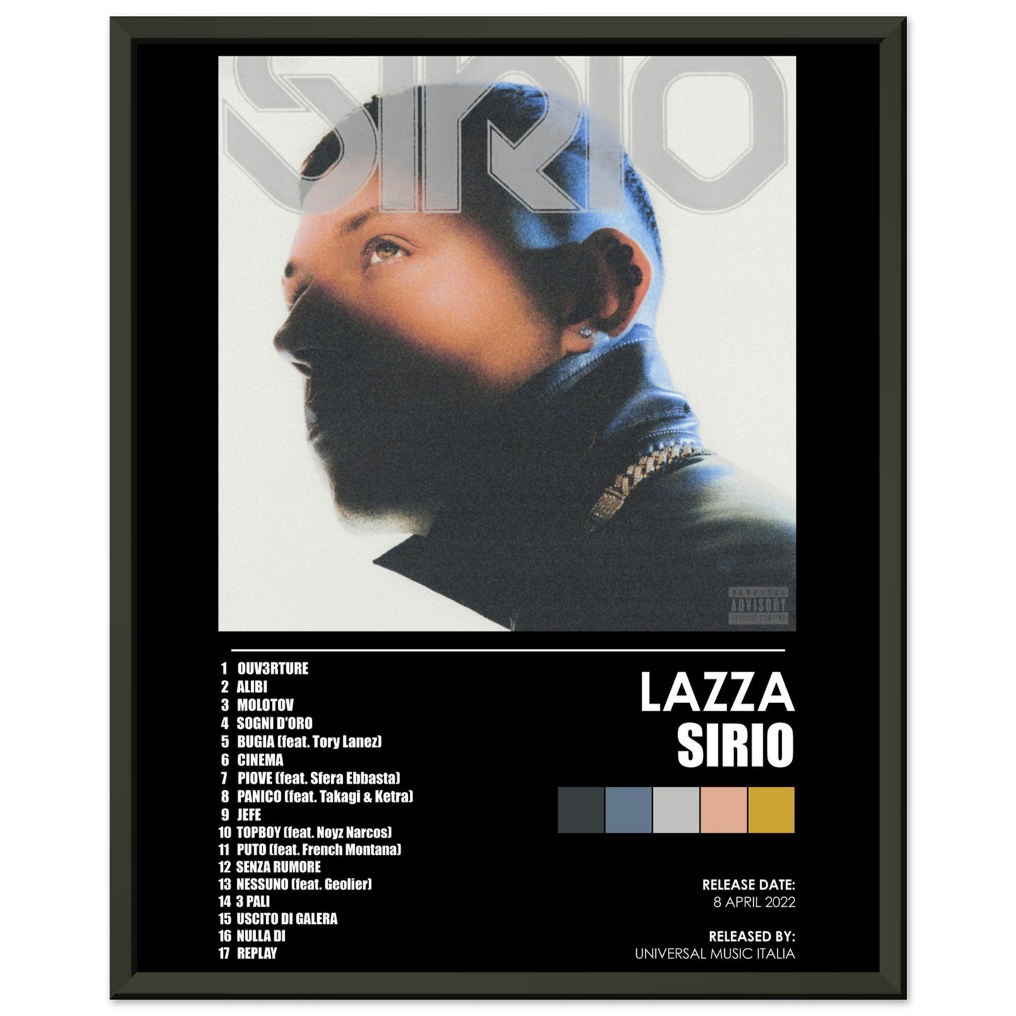 Poster album "Sirio" (Lazza)